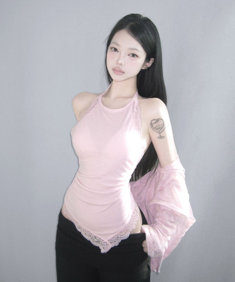 meego（ミーゴ）の「kido lace halter top (3colors)（Tops）」