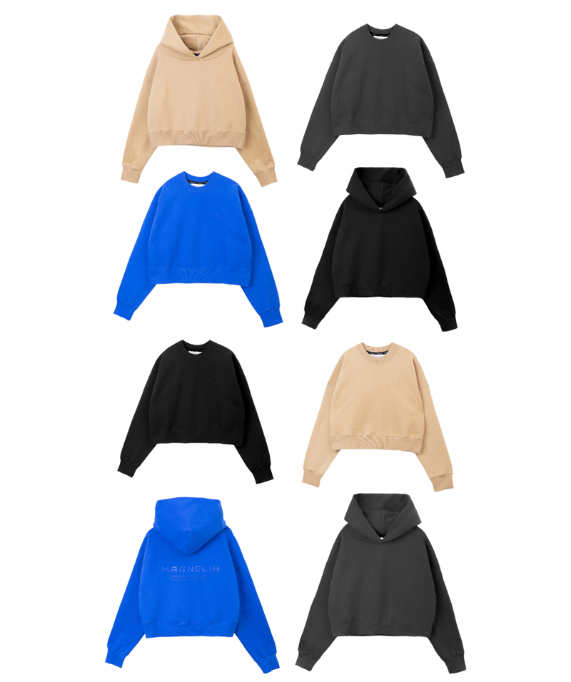 プリントクロップドスウェット/Print Cropped Sweat-BLACK