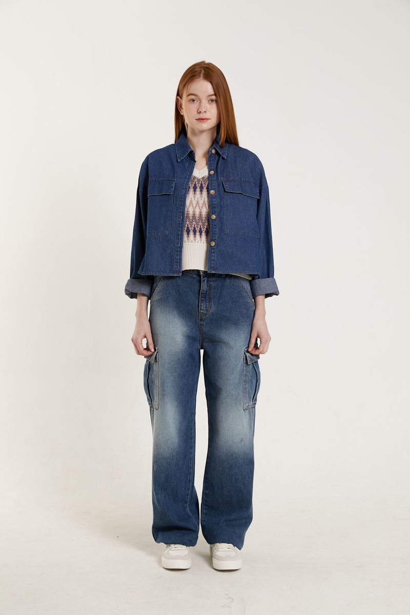 PINK PINEAPPLE（ピンクパイナップル）の「CROPPED POCKET SHIRT（Jackets/Outerwear）」