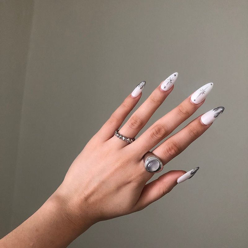 Gray onyx open ring