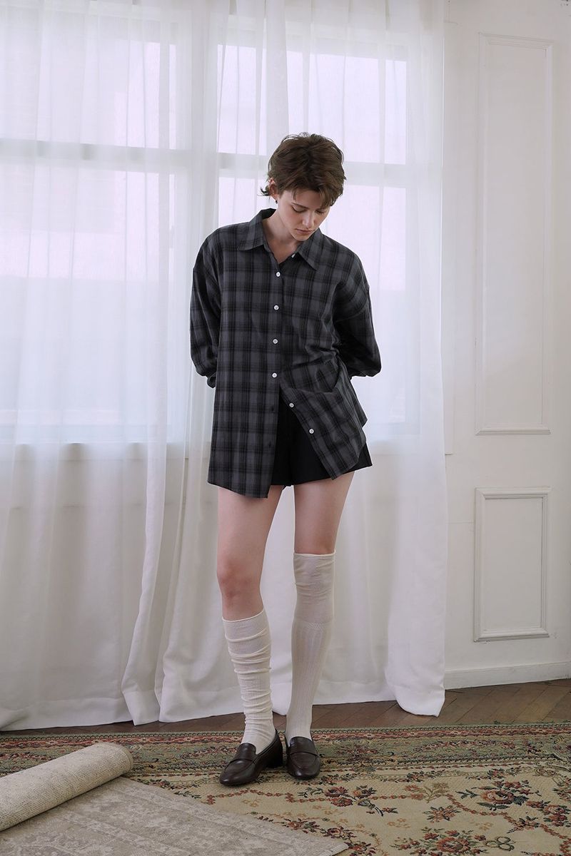 Autumn check shirt_navy