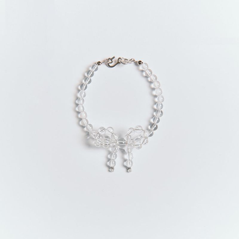 [925 SILVER] Crystal Ribbon Bracelet
