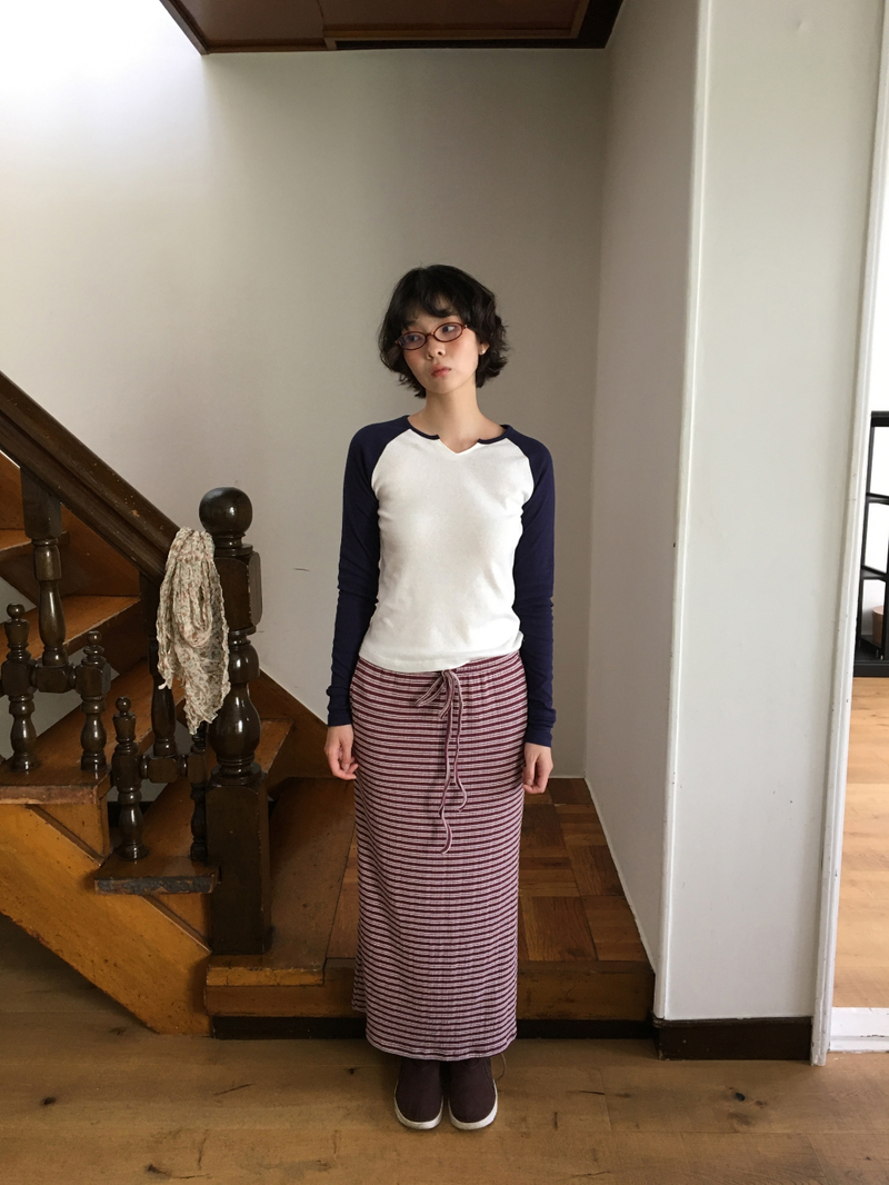 Renew knit long skirt (2color)
