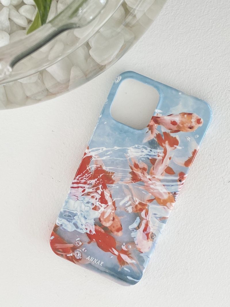[swimming tangerine koi goldfish hard case]