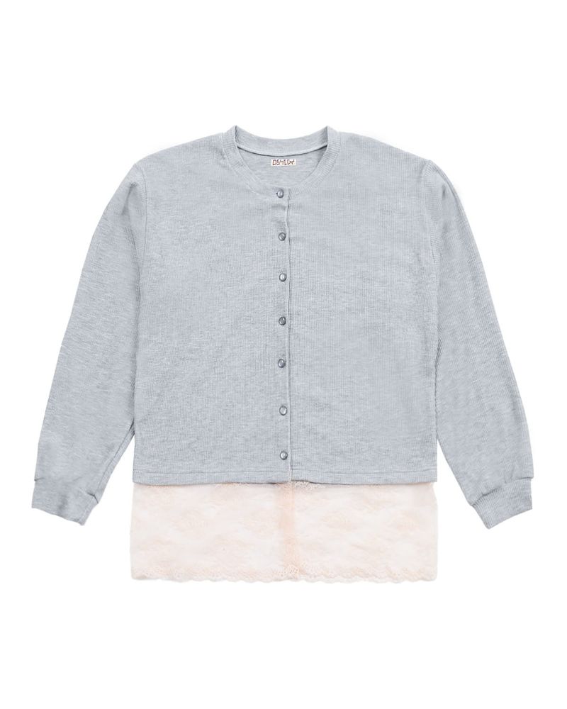 Lace Cardigan Pink/Grey