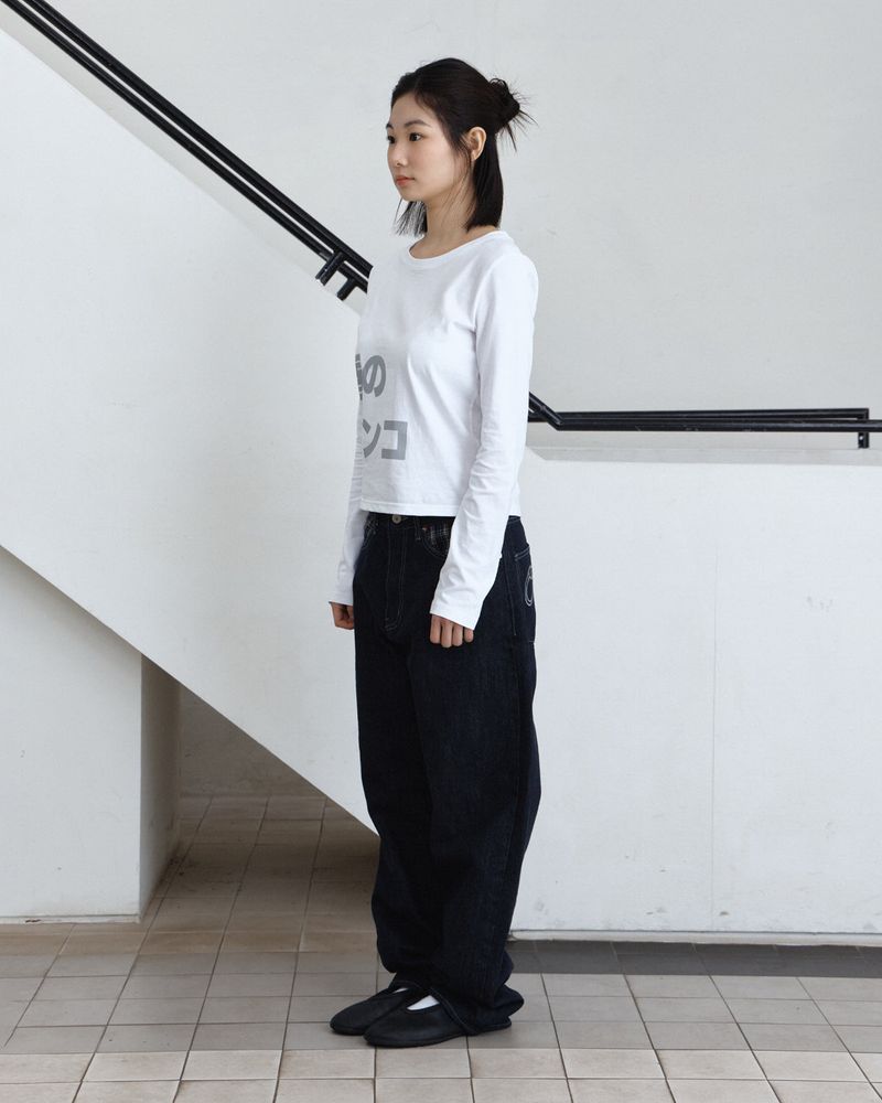 Plaid Combi Logo Denim
