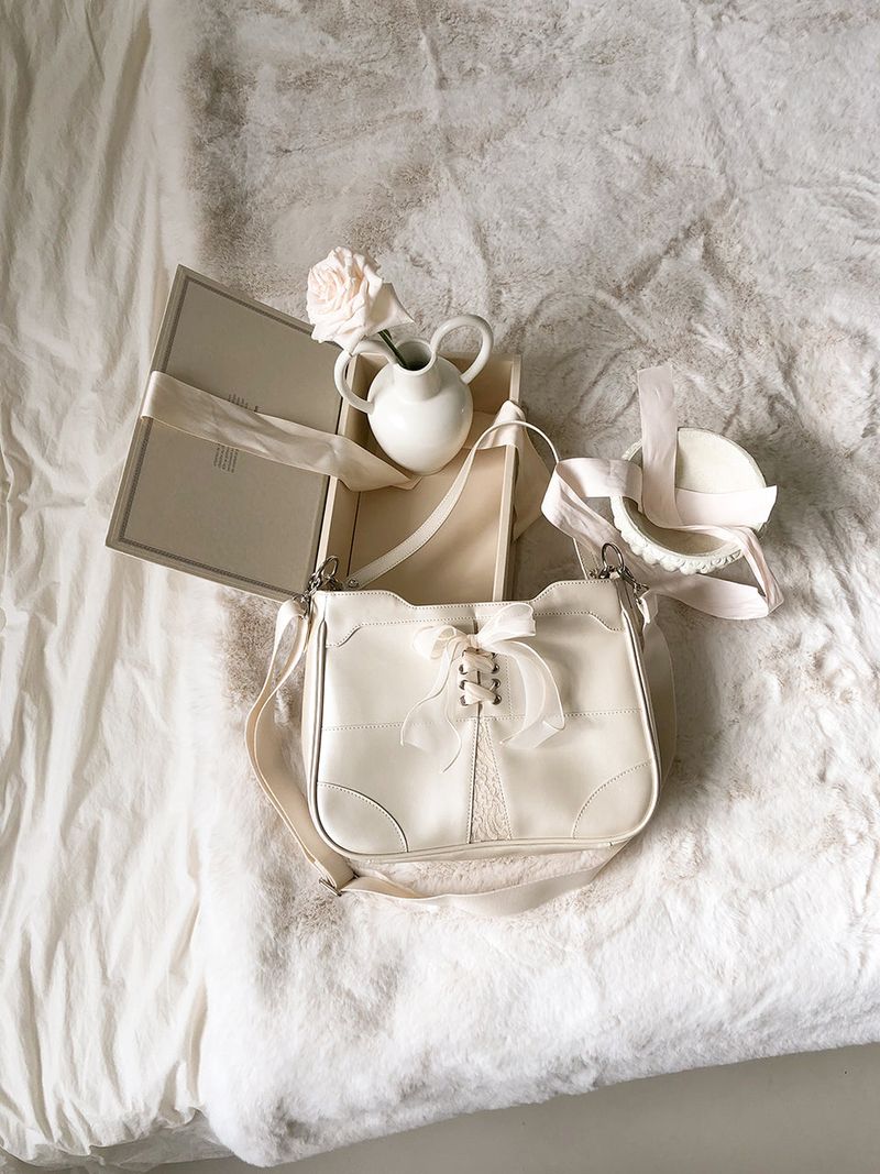 Bustier ribbon bag_ivory