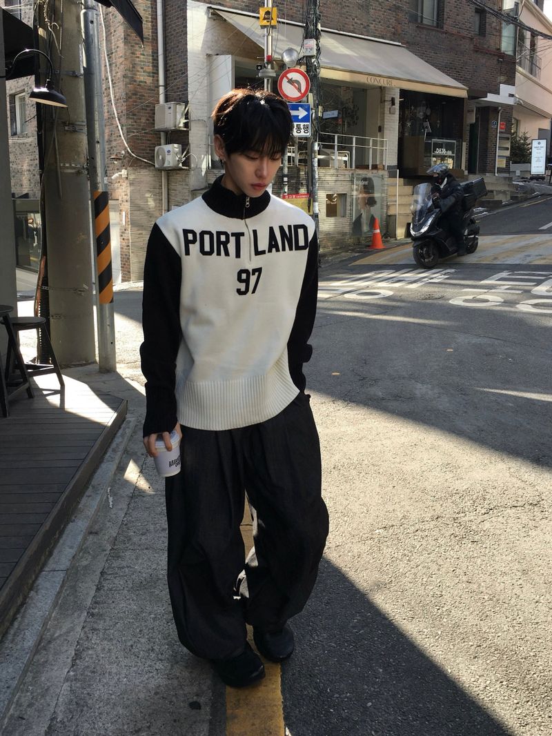 Portland 97 Color Block Knit Zip-Up 2C