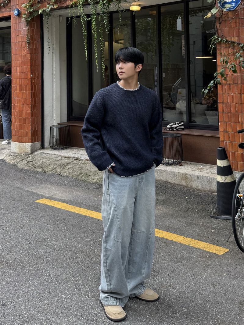 Hoshi line round knitwear