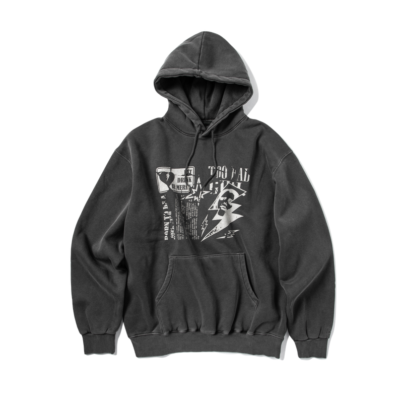 SUPERSUB（スーパーサブ）の「[WOOL LINING] CRUSHED PUNK PIGMENT HOODIE - CHARCOAL（Tops）」