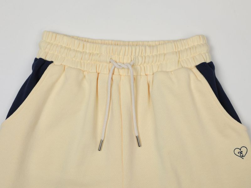 CONTRAST SLIT SHORT SWEATPANTS (YELLOW)