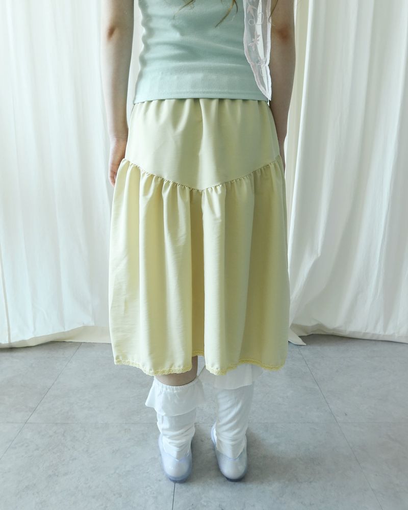 MONET LACE SHIRRING SKIRT