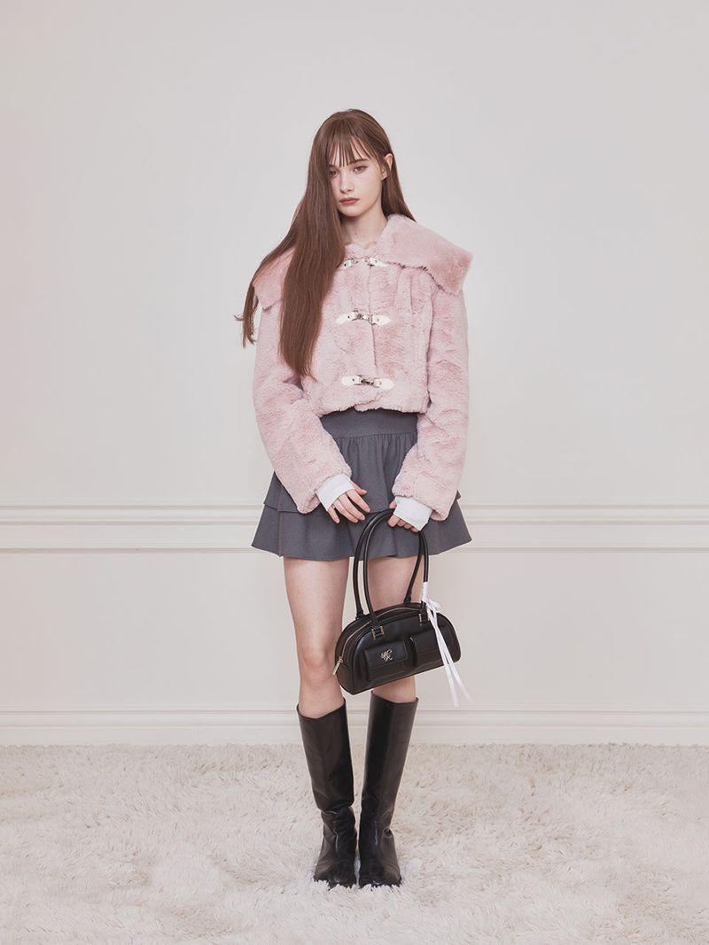Bebe sailor fur jacket (Pink)