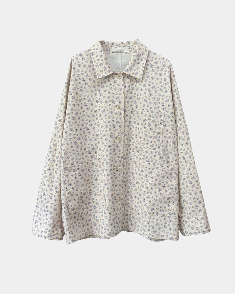 Creamy Petal Overfit Shirts Jacket