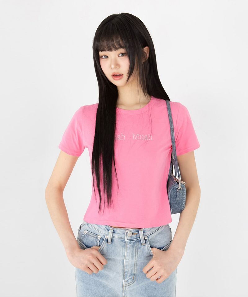 HOT FIX LOGO HALF T-SHIRT [3color]