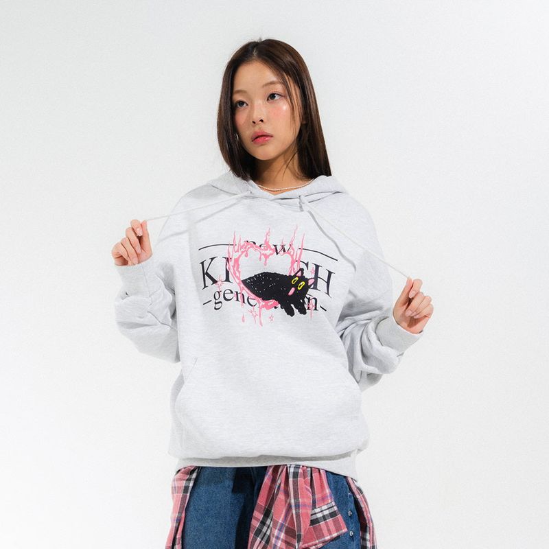 MELTING LOGO HOOD TEE-LIGHT MELANGE