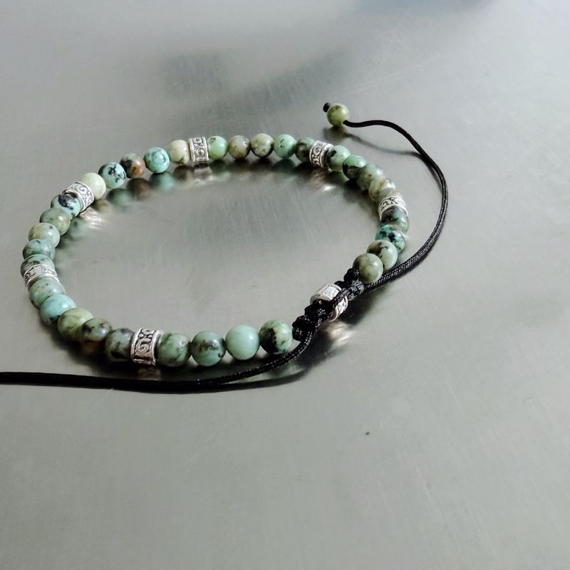 Muted Stone Bead Cord Bracelet