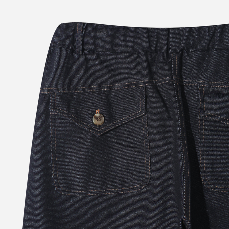 Button Non-fade Cargo Denim Pants