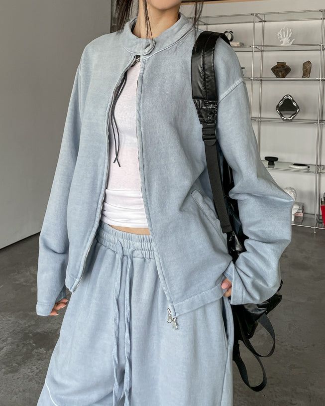 Buel Pigment Snap Semi Crop Zip-Up