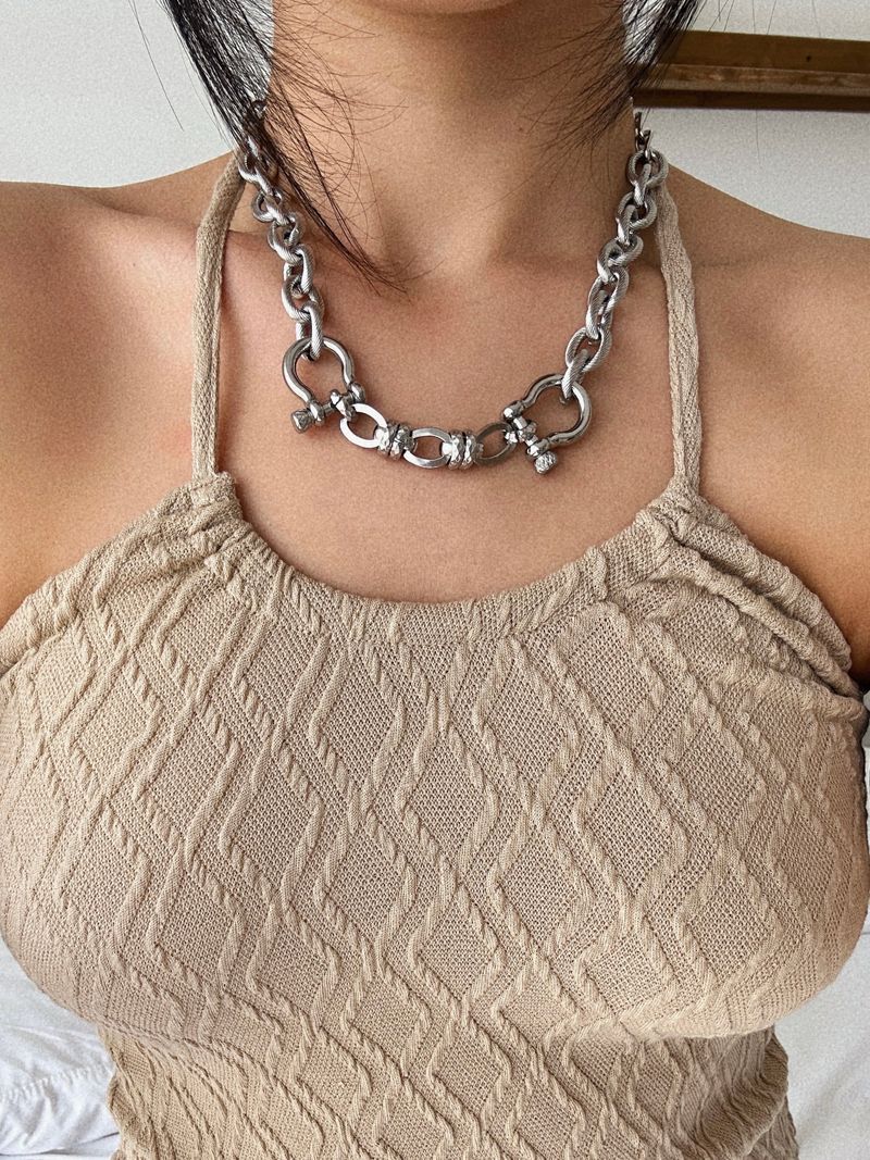 two buckle bold necklace