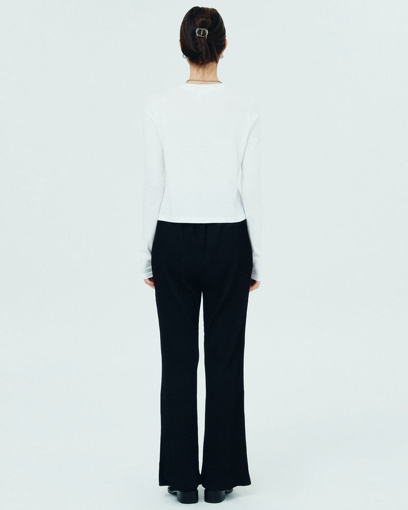 ROMAN TYPO PLEATS PANTS-BLACK