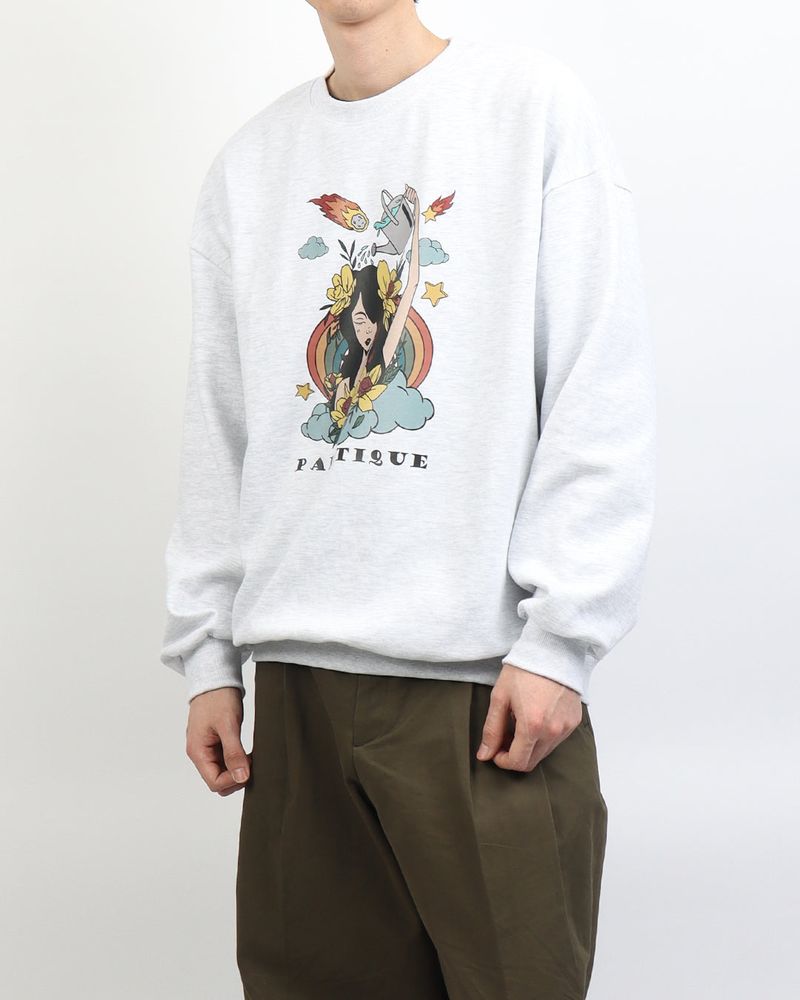 Cloud Girl Printing Sweatshirt Melange