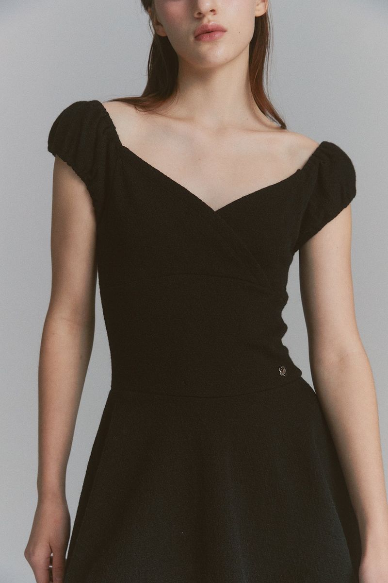 Rose Flare Dress Black