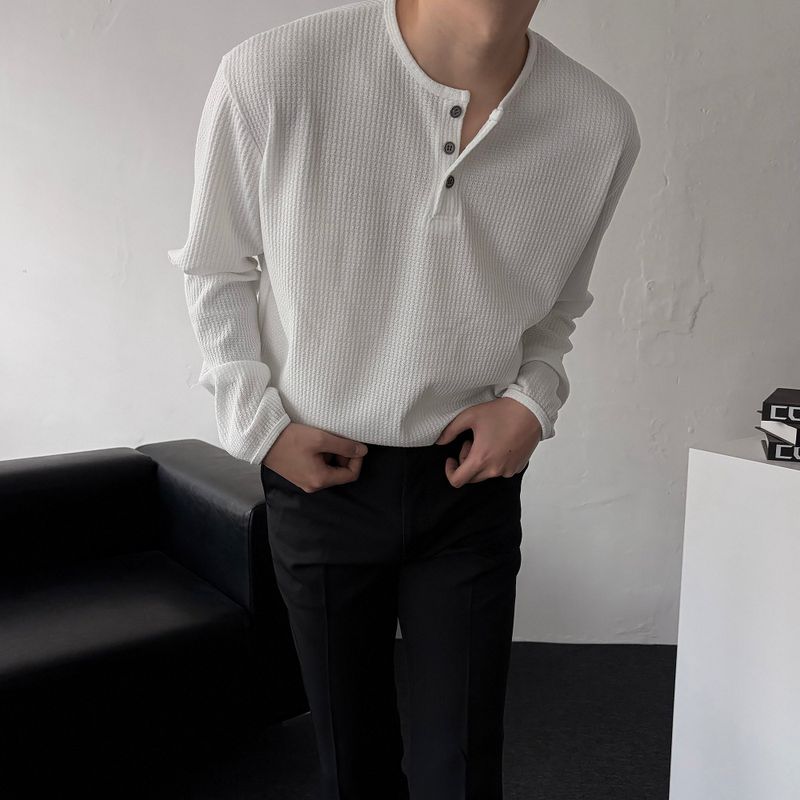 COZINESS（コジネス）の「GT Waffle Henley Neck Warmer Long Sleeve Tee (3 colors)（Tops）」