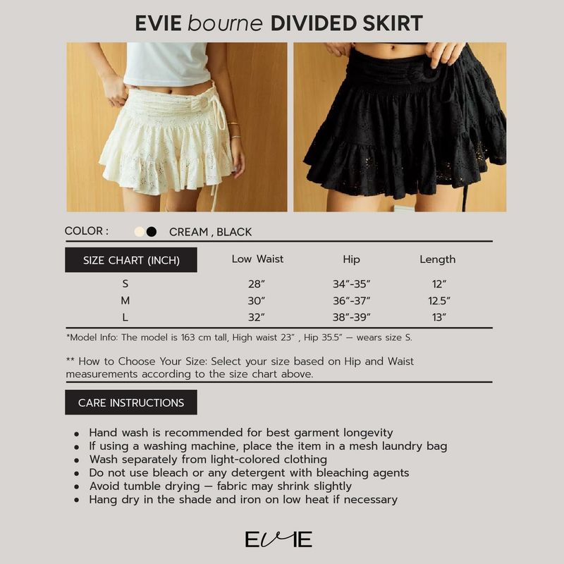 EVIE bourne DIVIDED SKIRT BLACK