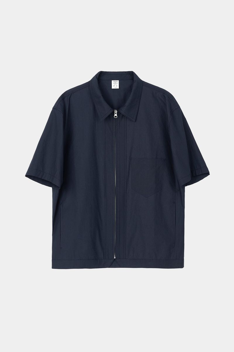 Field Panel Paper Half Shacket (Navy)