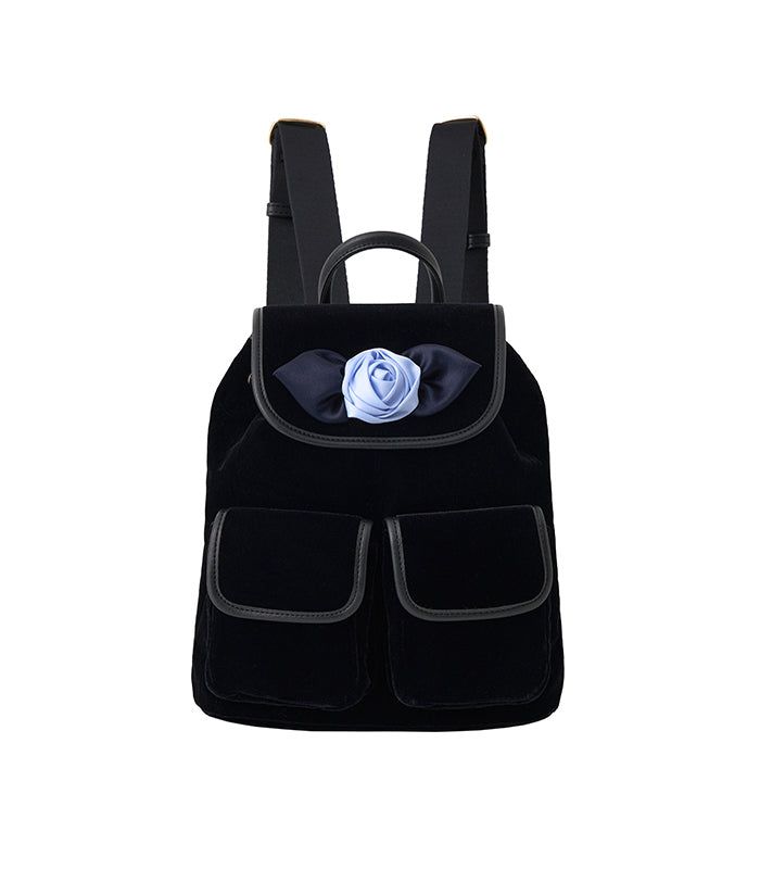 velvet rose corsage backpack_blu