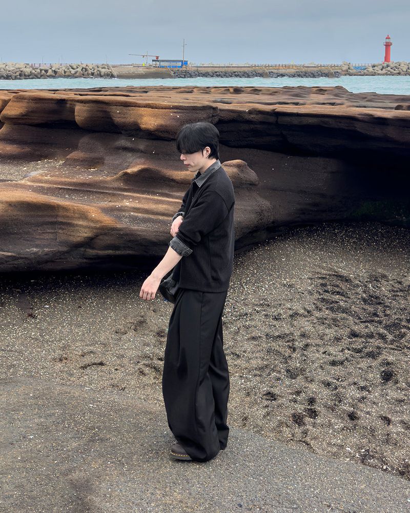 Drape Belted Wide Slacks