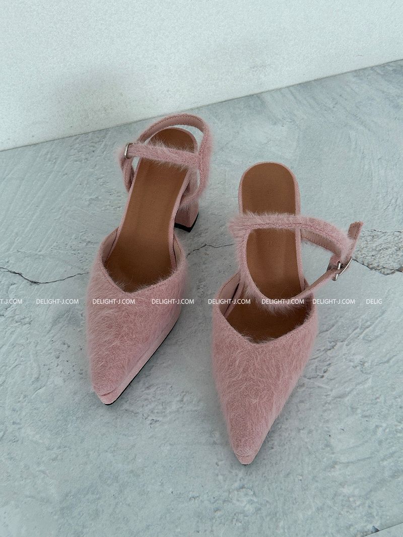 Angora strap high heels