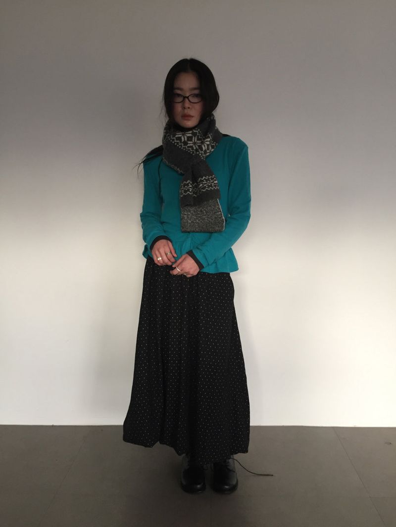 Wool Dot Balloon Skirt (2Colors)