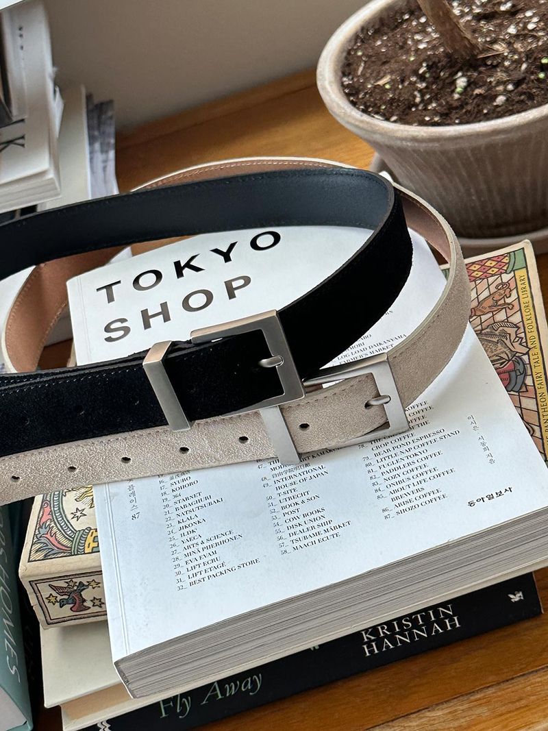 ASCLO  30 YS Suede Monogram Belt (2color)