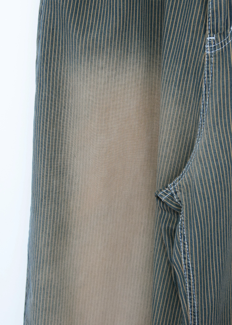 stripe brown washing pants
