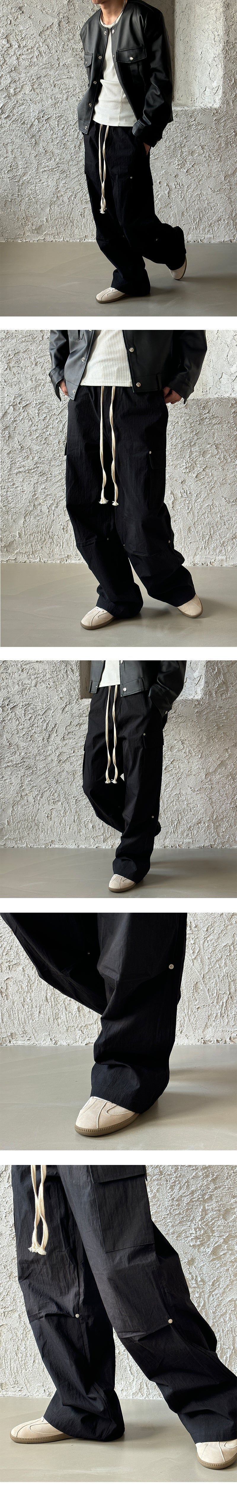 [UNISEX] Flap string cargo banding pants (2color)