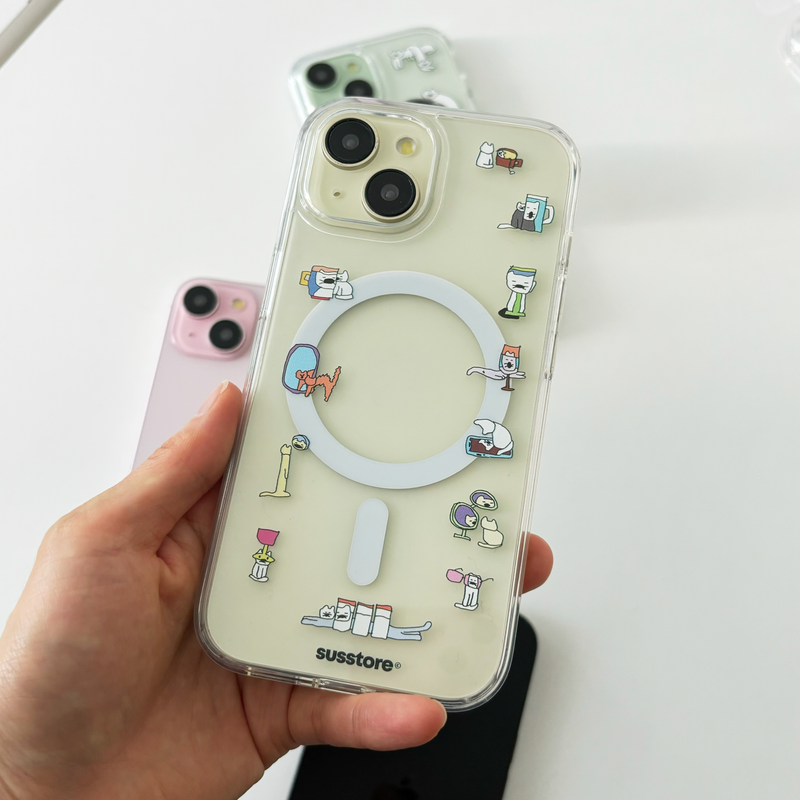 susstore（ソスストア）の「[MagSafe phone case] カラーディスターテッドキャット フォンケース（スマホグッズ/小物）」