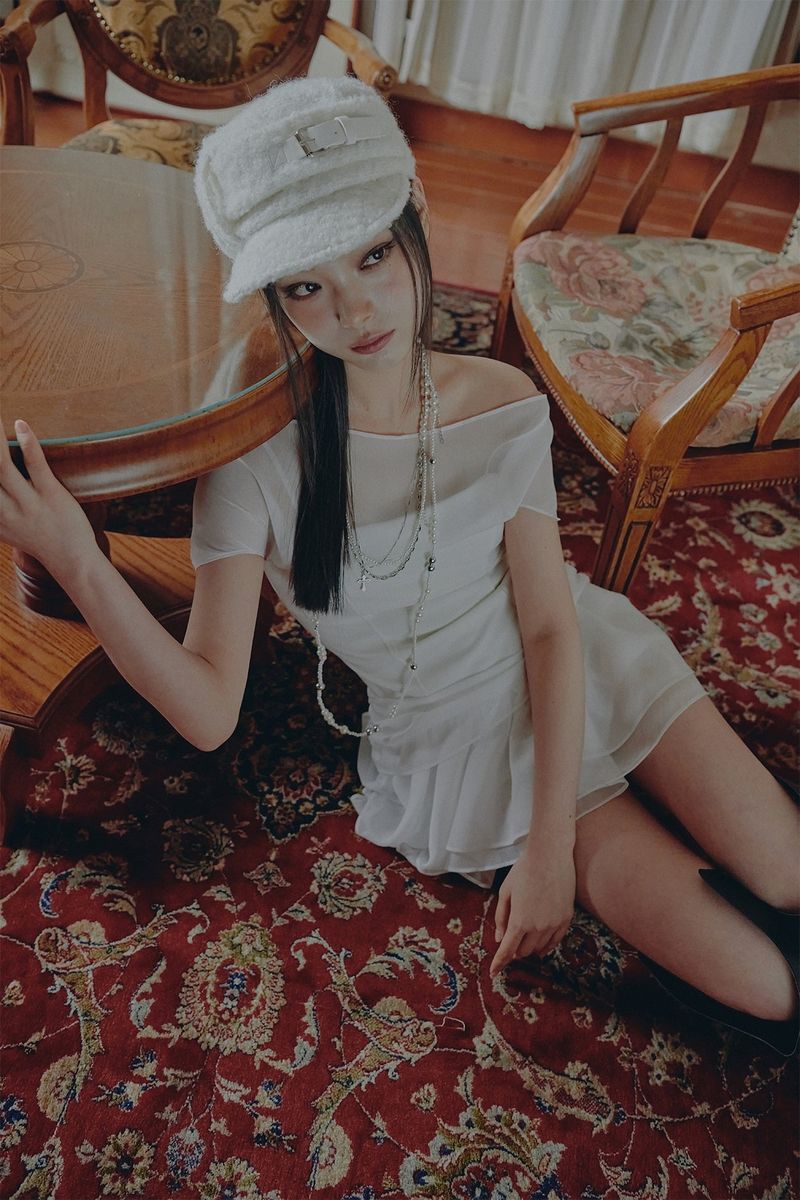 PAIN OR PLEASURE（ペインオアプレジャー）の「MERRY CHIFFON DRESS white（Dresses）」