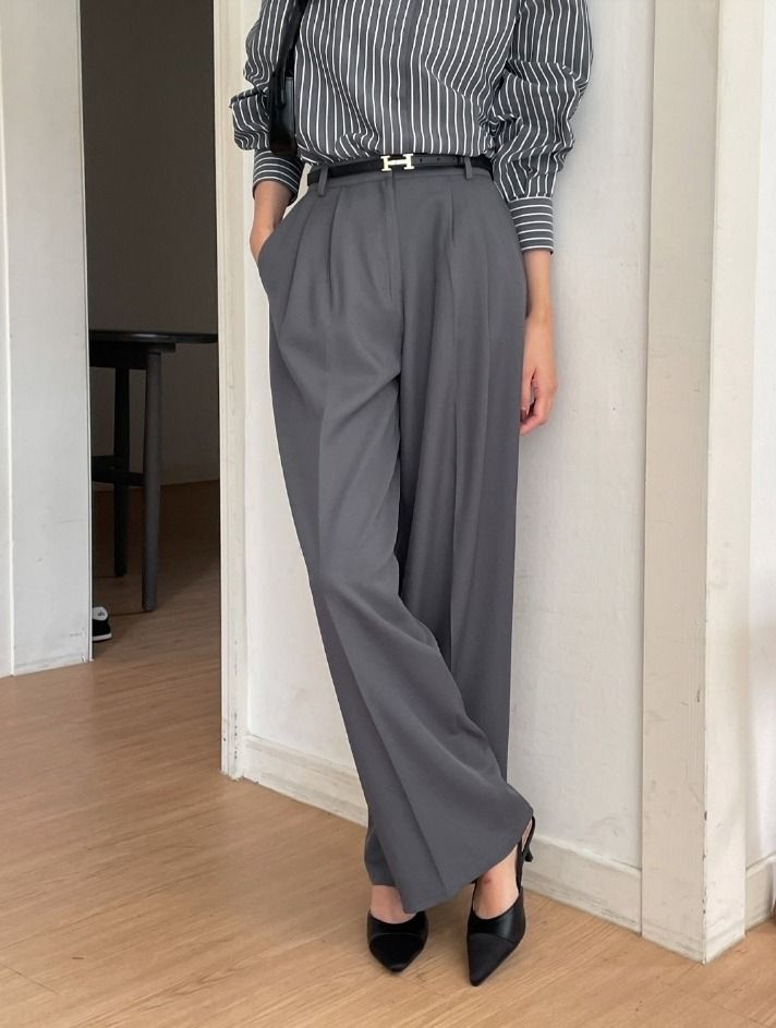 Botel Two Pintuck Wide Slacks