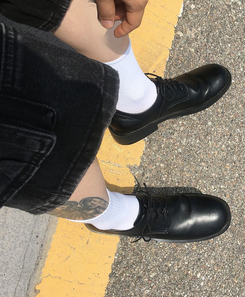 No.1308 blunt 4hole derby SHOES