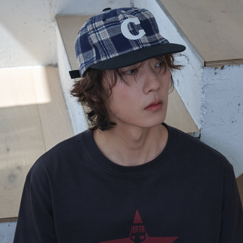 C Logo Check Cap (Navy Check)