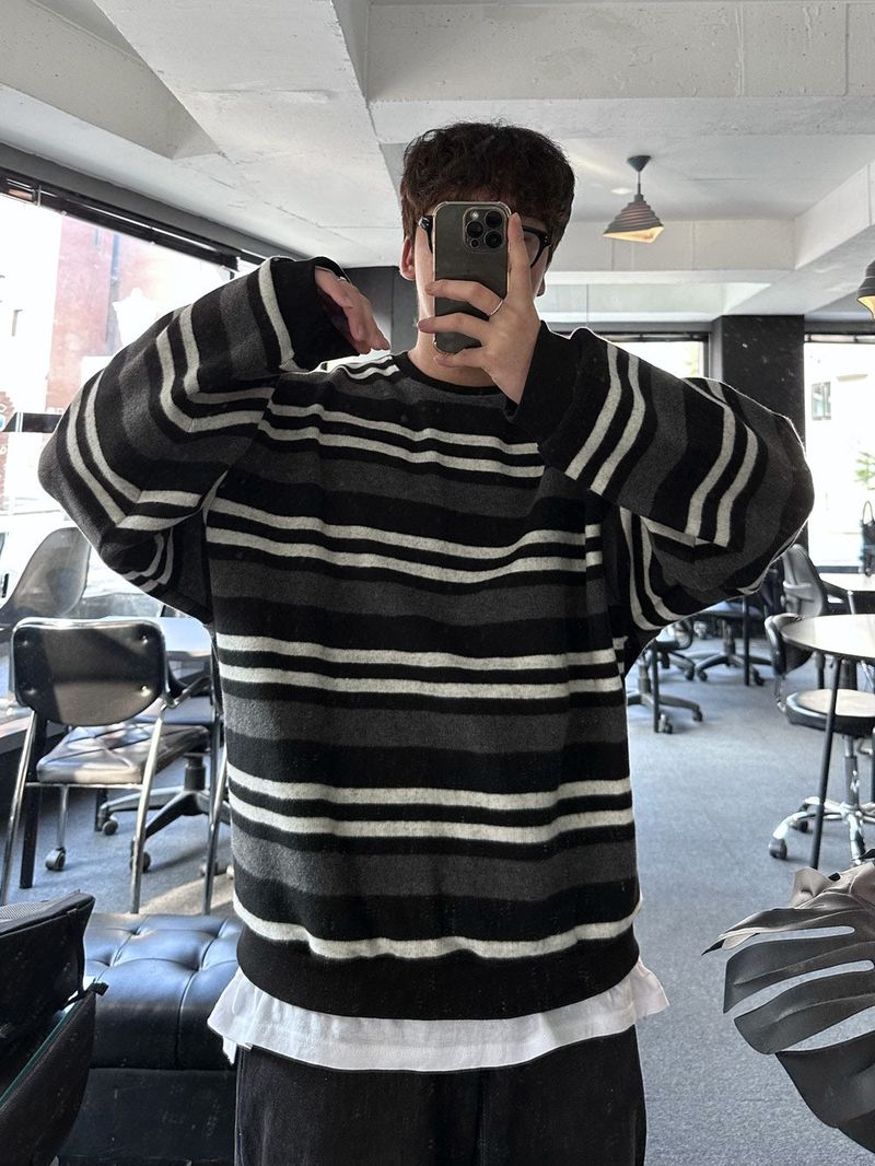 sain peach stripe round mtm