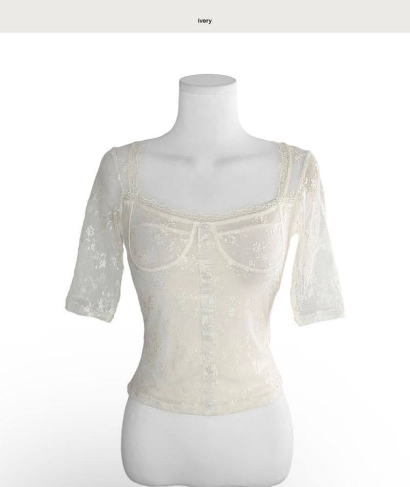 litia lace deep square top