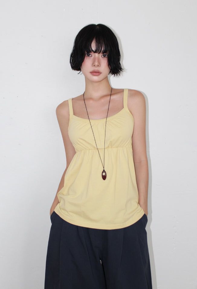 AAKE(アケ)の「SHIRRING FLARE SLEEVELESS(Tops)」