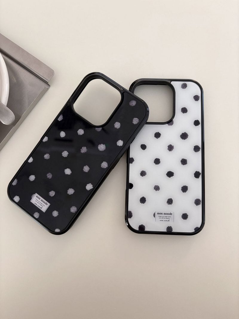 black & white dot phone case