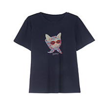 Beaded Glasses Graphic Crew Neck T-Shirt