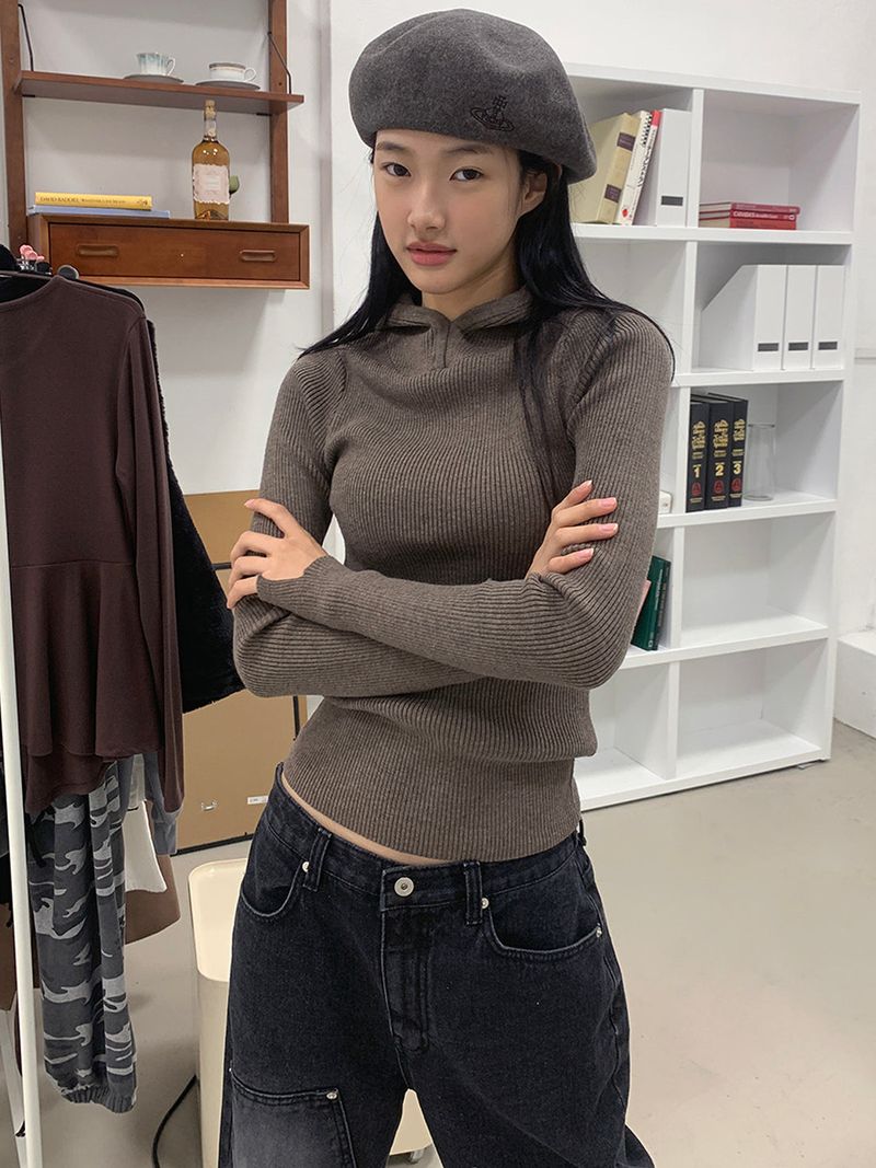 KATE HOODIE KNIT (2COLOR)