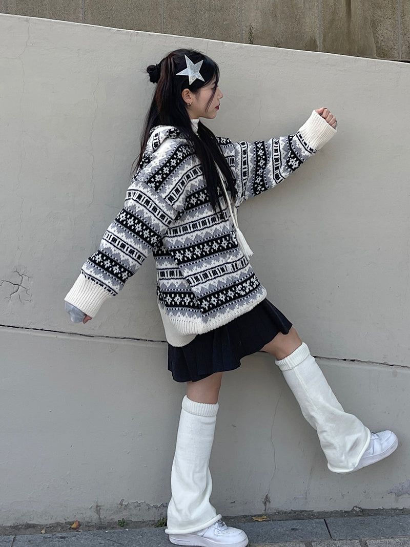 Igloo hooded long knitwear