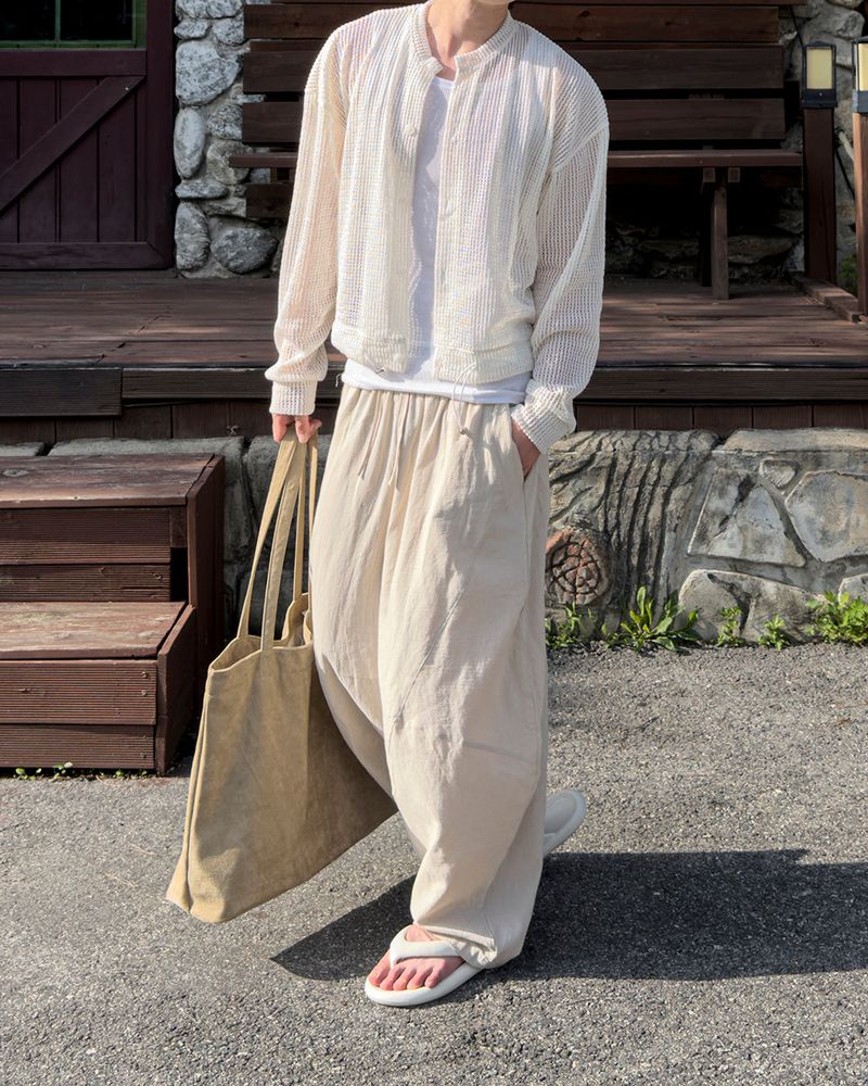 Beo Curved Linen Balloon Pants
